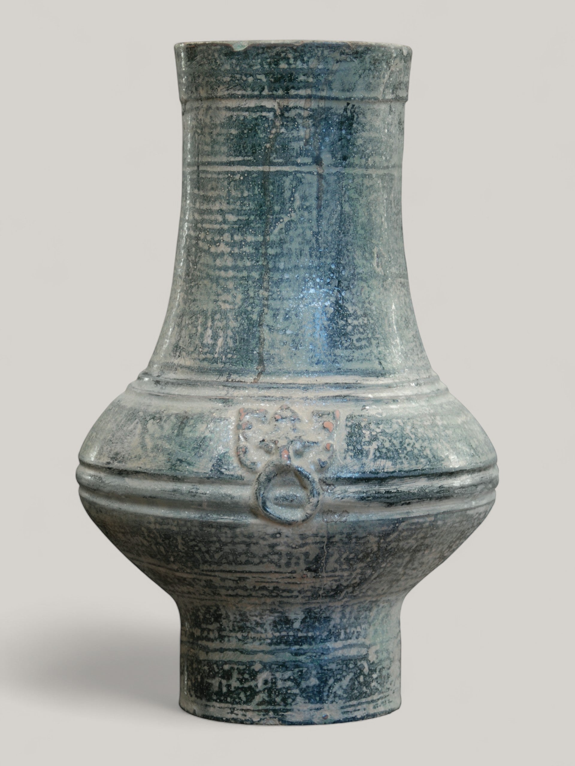 Han Style Jar with Lion, Short Neck