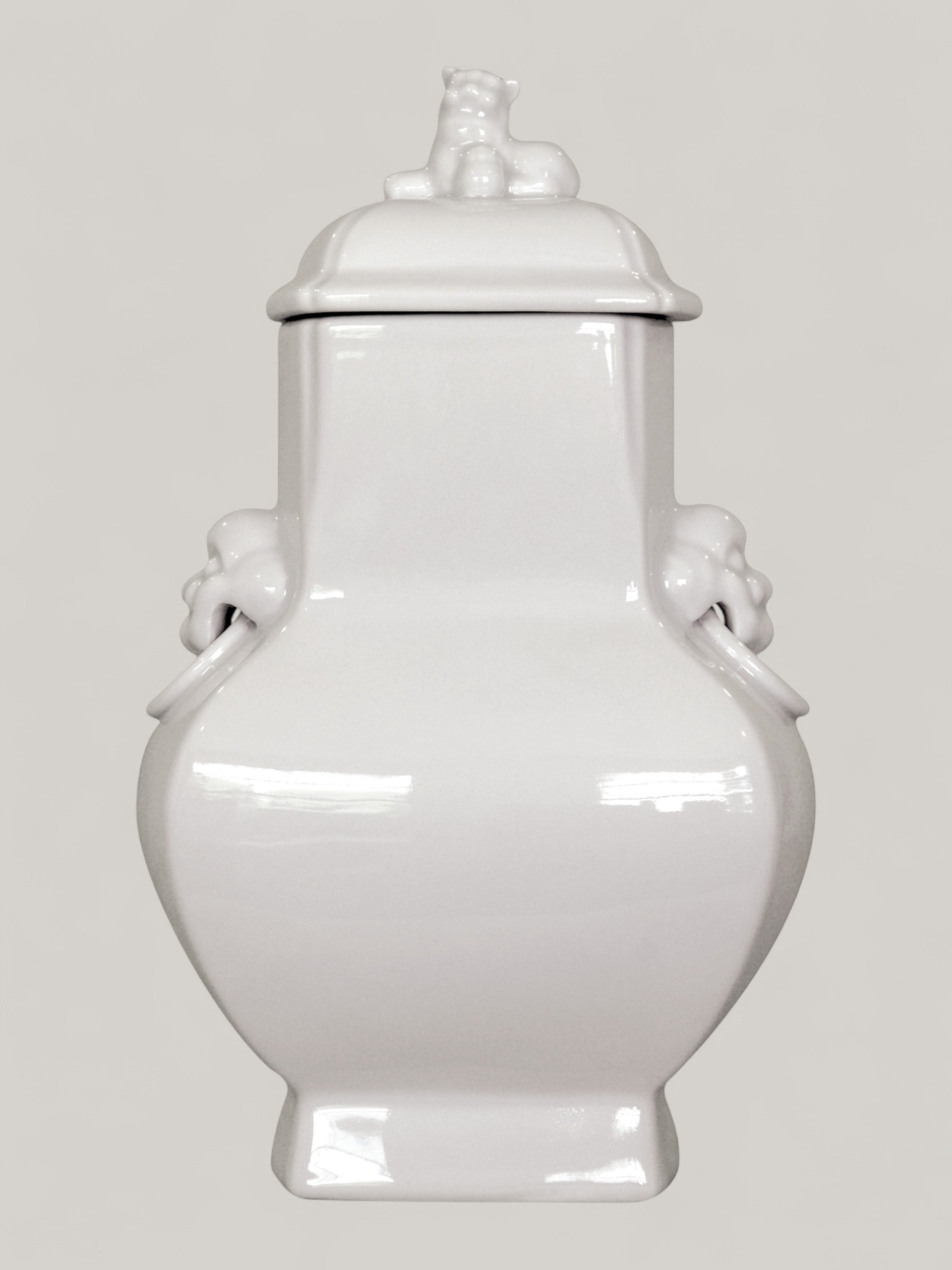 Blanc De Chine Jar with Handles & Lid