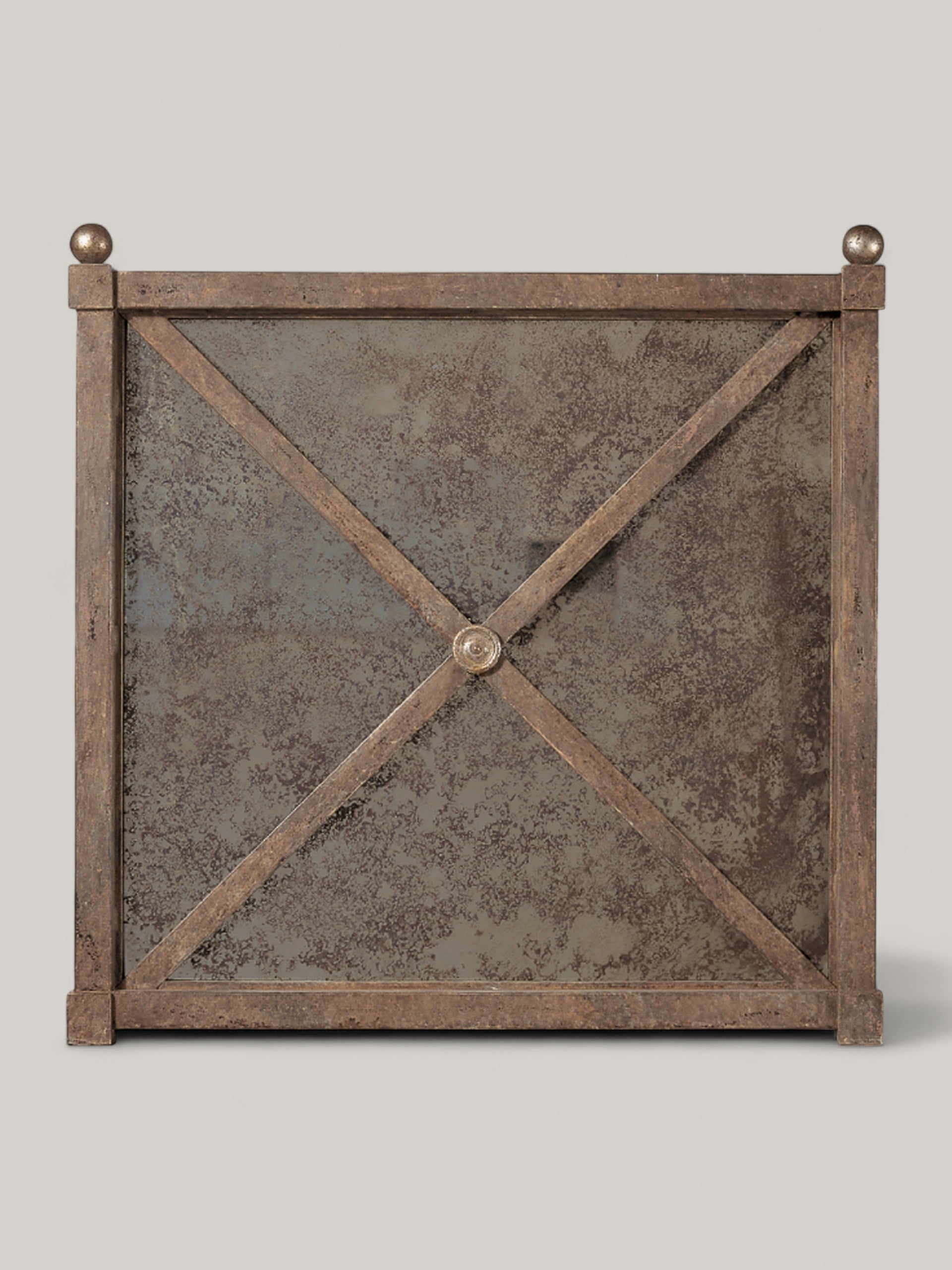 Iron Planter with Antique Mirror