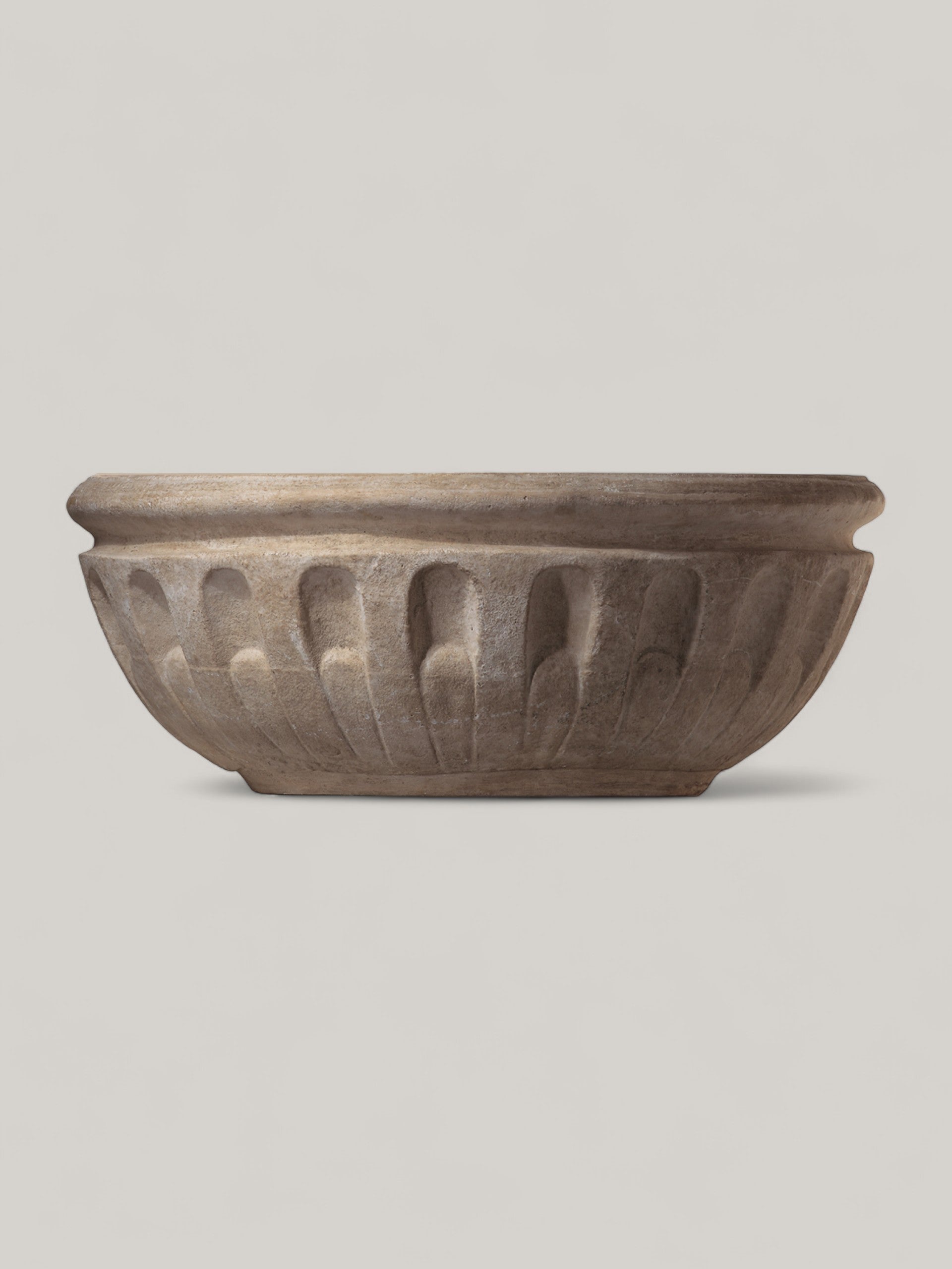 Fluted Stone Bowl