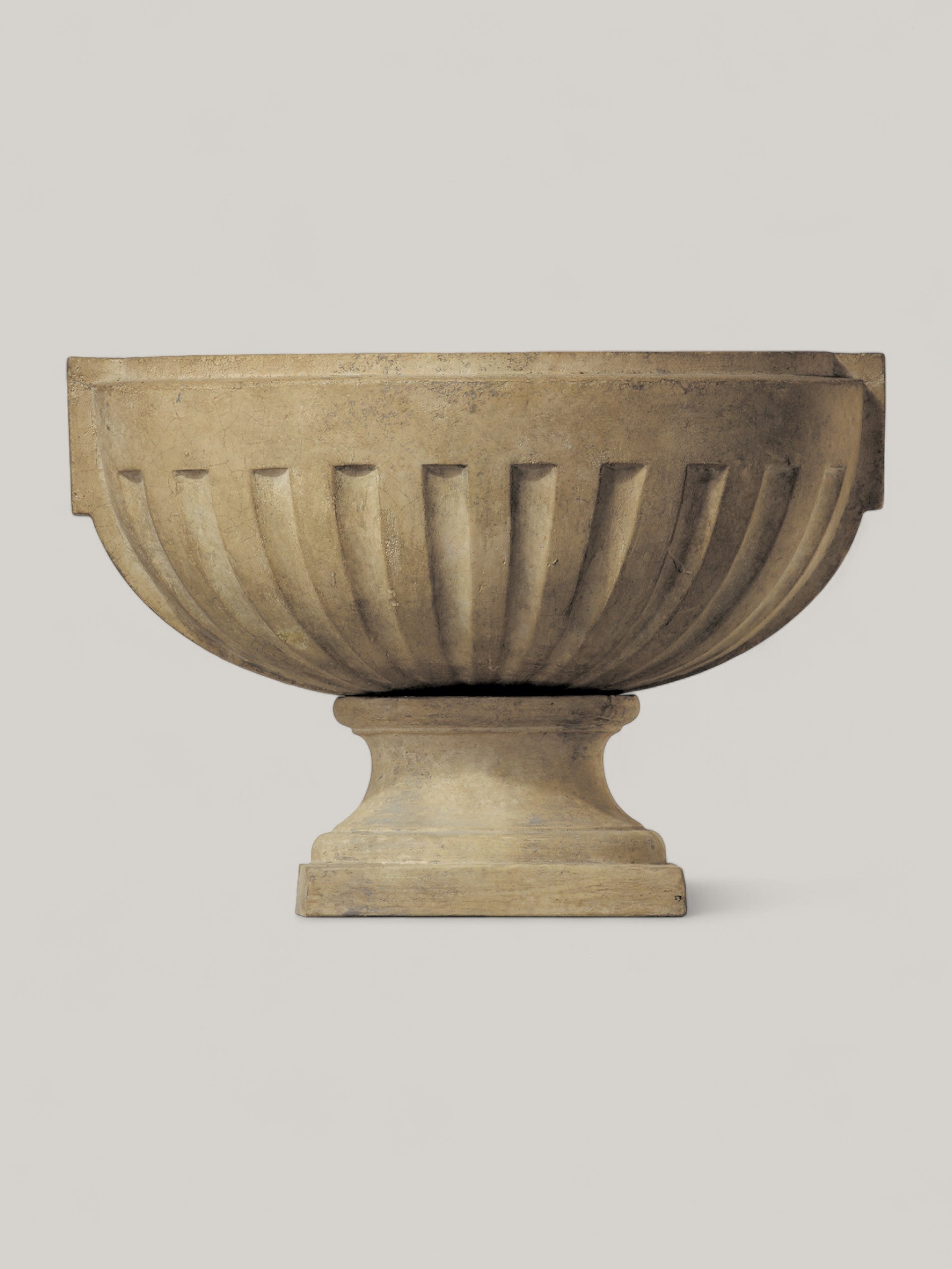 Oval Fluted Urn on Base